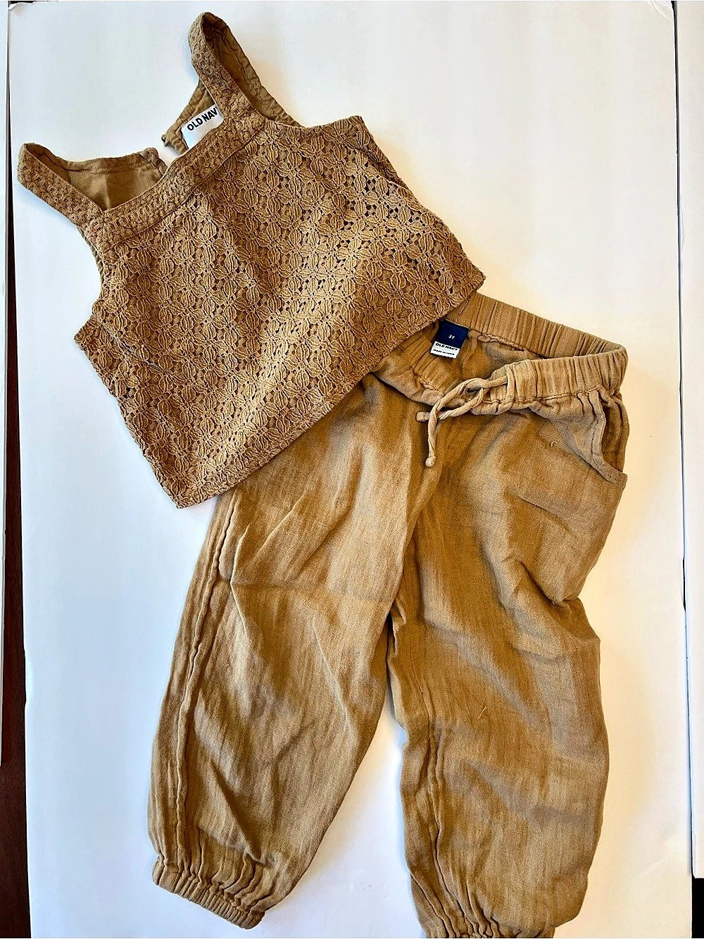 Old Navy Sleeveless Crochet-Knit Top & Jogger Pants Set for Toddler Girls